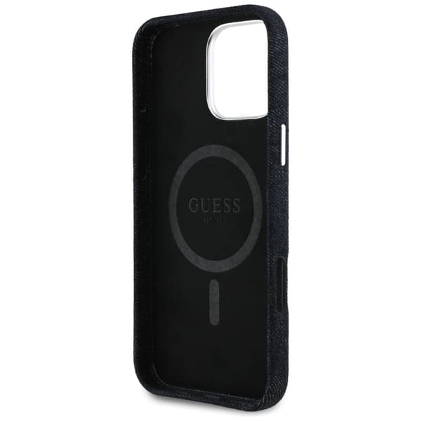 Guess HC MagSafe FW Denim Triangle Logo Case for iPhone 16 Pro Black