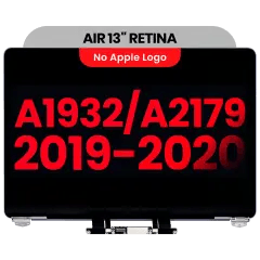 Komplett LCD-skärmmontering för MacBook Air 13\" A1932 (2019) / A2179 (2020) (Eftermarknad Plus) (Rymdgrå)