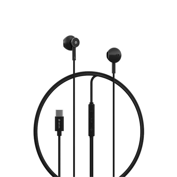 Devia trådbundna hörlurar Smart M2 Digital Metal USB-C svart svart