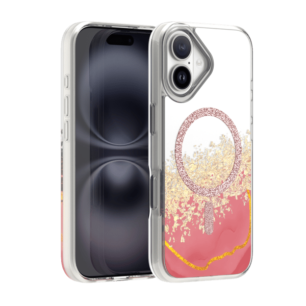 Epoxy Mag skal för iPhone 16 rosa