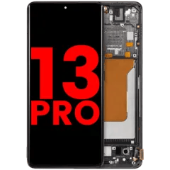 OLED-enhet med ram för Xiaomi 13 Pro (Aftermarket Plus) (svart)