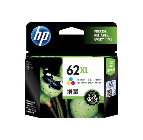 HP 62XL svart 600 sidor bläck C2P05AE