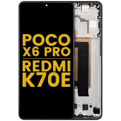 OLED-enhet med ram för Xiaomi Poco X6 Pro / Redmi K70E (renoverad) (svart) svart