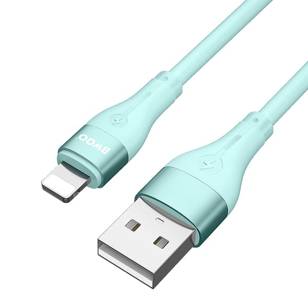 BWOO Minimalistisk Silikon 3A kabel X280L USB-A till Lightning grön grön