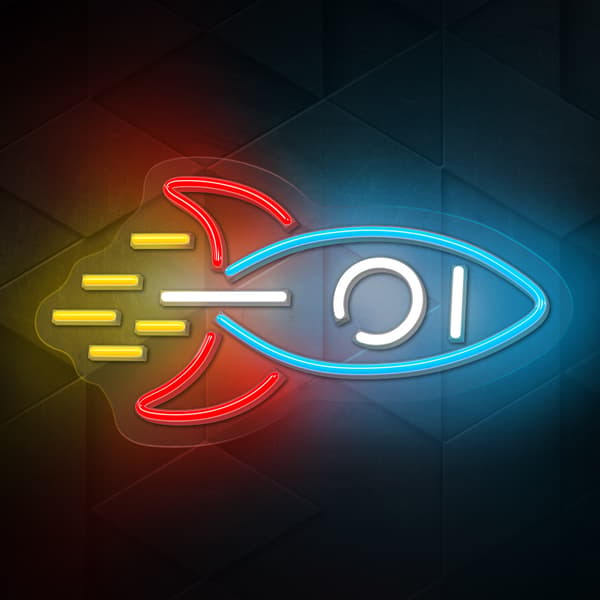 Neon PLEXI LED ROCKET flerfärgad NNE18 Neolia