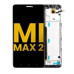 LCD-enhet med ram för Xiaomi Mi Max 2 (renoverad) (matt svart) svart