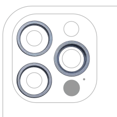 Bakre kameraramring endast för iPhone 12 Pro (Stillahavsblå) (3-delat set) (10-pack) blå