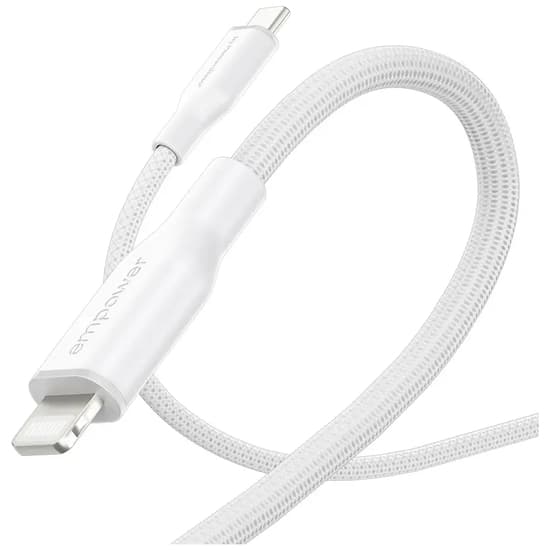 empower by PanzerGlass Racing USB-C to Lightning 1.2m vit vit