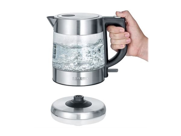 SEVERIN Elkedel 1liter 2.2kW Glas/rustfrit stål/svart svart