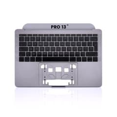 Toppfodral med tangentbord (ISO franska) för MacBook Pro 13\" A1708 (2016-2017) (rymdgrå)