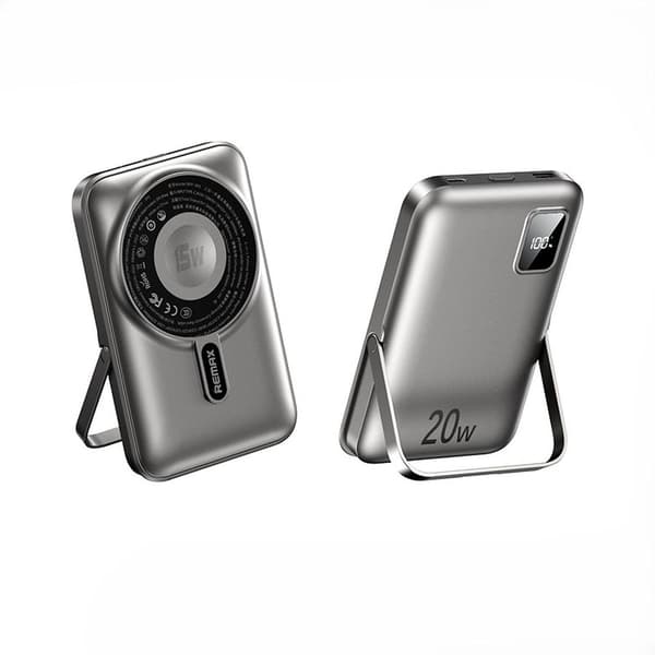 POWERBANK REMAX 3-I-1 10000mAh 15W RPP-695 MED VIKBART STÄLL GRÅ