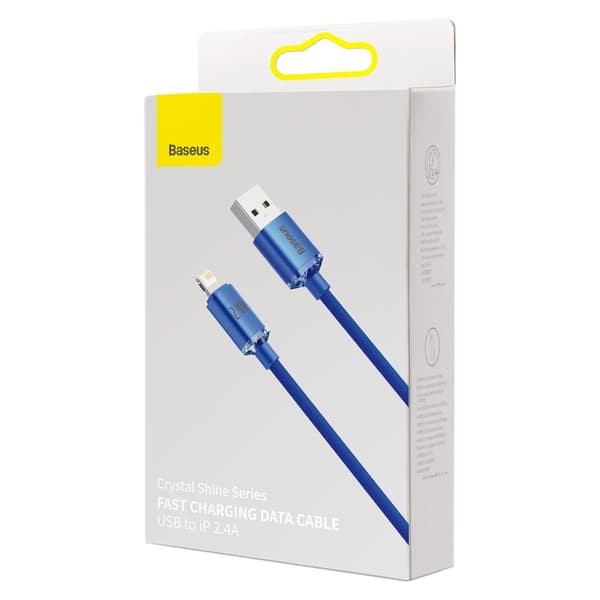 Baseus kabel Crystal Shine USB - Lightning 1,2 m 2,4A blå blå