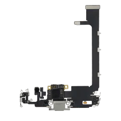 Laddningsport Flexkabel med Kort för iPhone 11 Pro Max (Begagnad OEM Pull) (Silver) silver