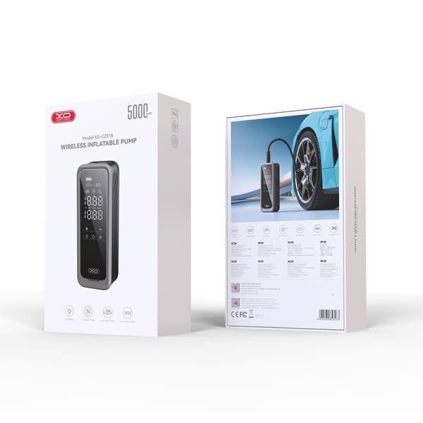 XO hjulpump CZ018 svart universal 5000mAh trådlös svart