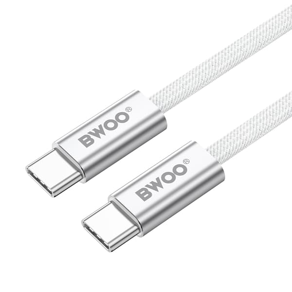 BWOO 240W flätad kabel USB-C - USB-C BO-X317C-C 1m vit