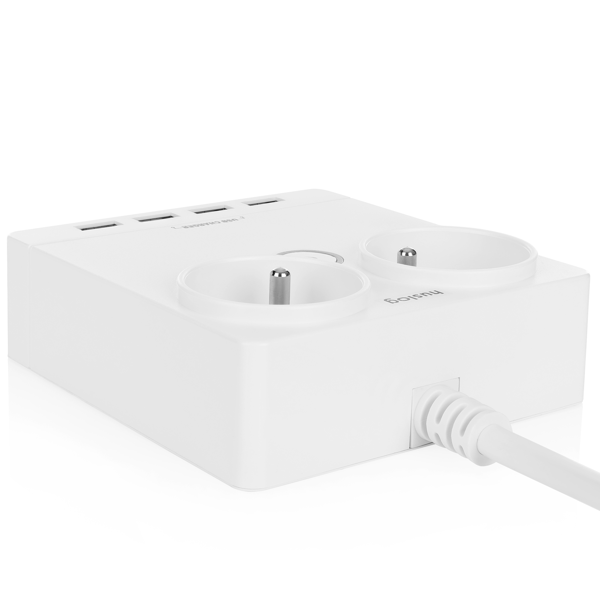 Huslog flat extension cord with 2 outlets EMX-190124