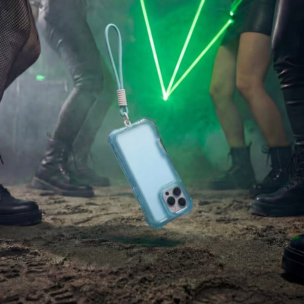 Safepop skal med rem för iPhone 17 blå blå