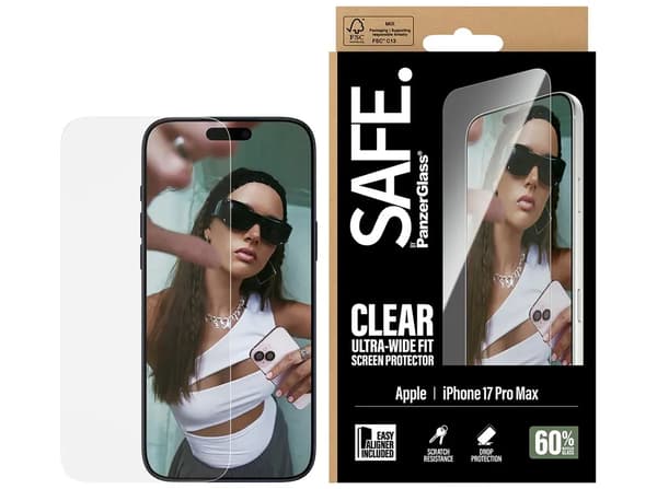 SAFE. by PanzerGlass Apple iPhone 17 Pro Max | Ultra-Wide Fit