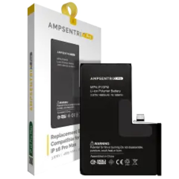 Ersättningsbatteri för iPhone 16 Pro Max (AmpSentrix Pro)
