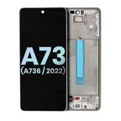 Oled-enhet med ram för Samsung Galaxy A73 5G (A736 / 2022) (Service Pack) (Grå) grå