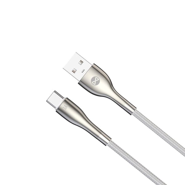 Forever Sleek kabel USB - USB-C 1,0 m 3A vit vit