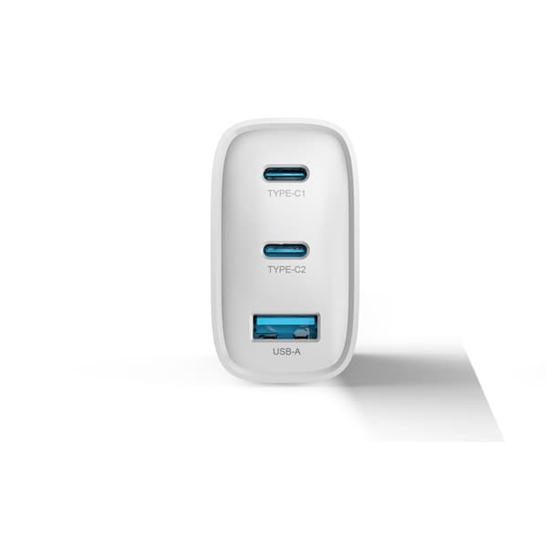 Devia väggladdare Extreme PD GaN 65W 2x USB-C 1x USB vit + kabel USB-C - USB-C laptopladdare