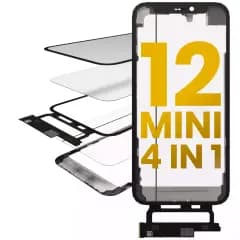 4 i 1 Kort Flex (Digitizer Touch med Glas + OCA + Ram Förinstallerad) för iPhone 12 Mini (OCA Master)