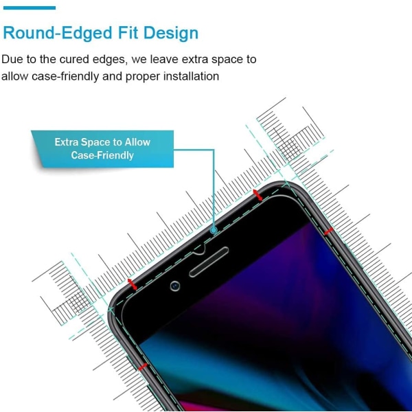 3 st skärmskydd för iphone 7/8