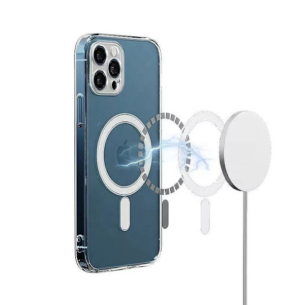 MagSafe silikonikuori iPhone 12:lle, musta transparent