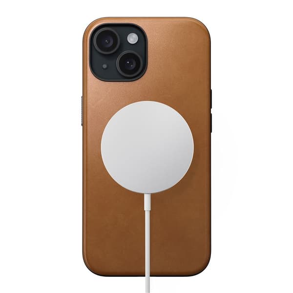 Nomad Modern läderfodral för iPhone 15 6,1\" engelskt brunt