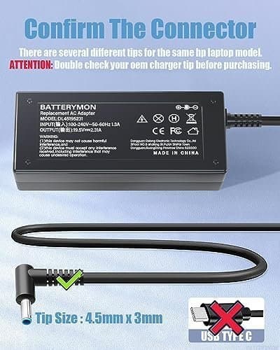 19.5V 2.31A laddare för HP ProBook 400 430 430 blå