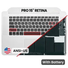 Toppfodral med batteri och tangentbord (ANSI US) för MacBook Pro 15\" A1398 (2012-2013)