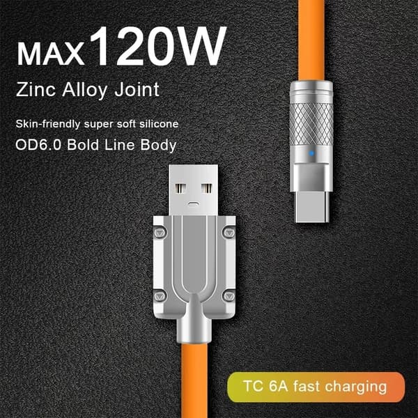 2m Supersnabbladdning USBC-Lightning kabel orange
