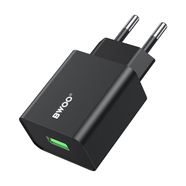 BWOO väggladdare CDA249 5V 2,4A USB-A, svart