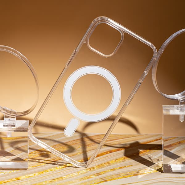 Anti Shock 1,5 mm Mag skal för iPhone 13 Mini transparent stort hål