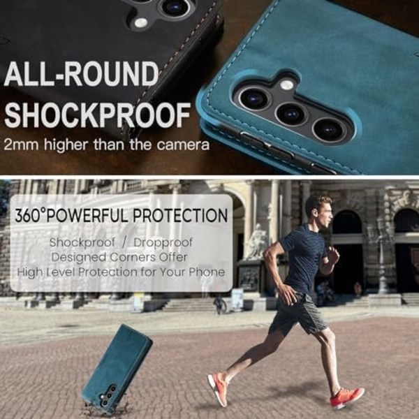 Läderfodral caseme 0013 för Samsung S24 plus grön grön