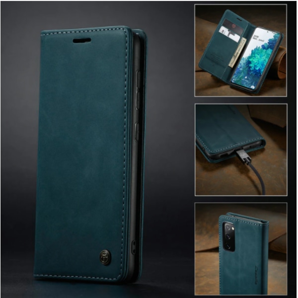 Läderfödral caseme 0013 för Samsung S23 ultra grön grön