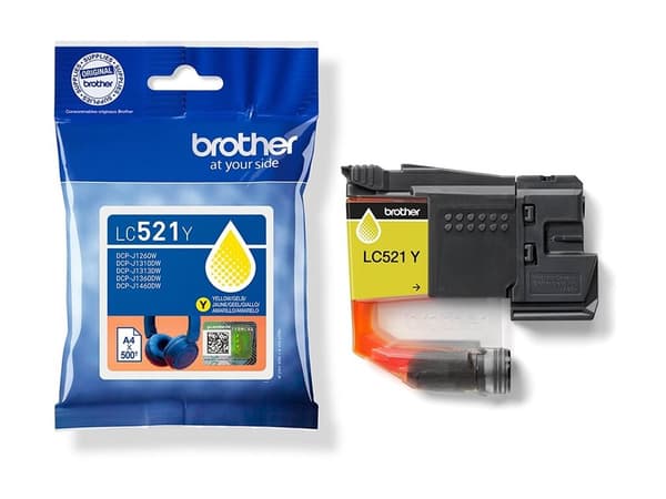 Brother LC521Y Gul 500 sidor bläck gul