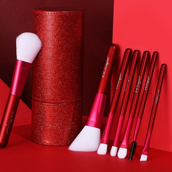 8st Makeupborste Set med fodral