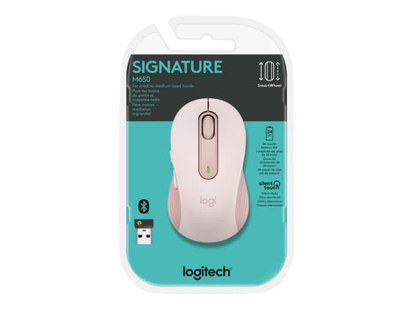 Logitech Signature M650 Optisk trådlös Pink