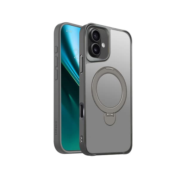 Etteri Matt Mag Ring-fodral för iPhone 16 Plus 6,7\" grå