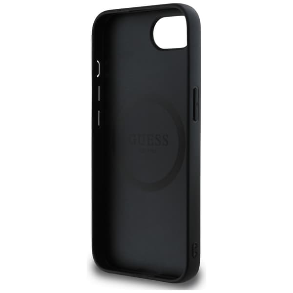 Guess HC MagSafe 4G PU Script Logo fodral för iPhone 16e svart