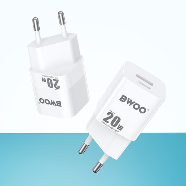 BWOO CDA156 PD väggladdare 1x USB-C 1x USB 20W vit vit