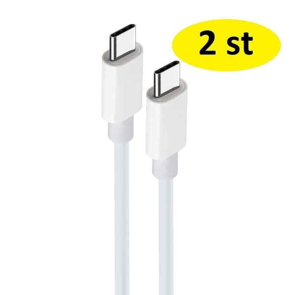 2-pack Laddkabel 60W – USB-C till USB-C (2 m) – Vit vit