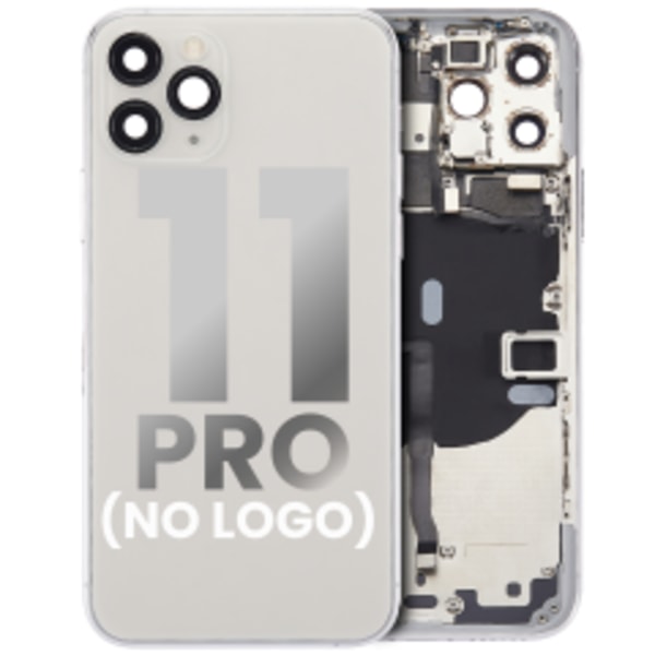 Baksida med förmonterade småkomponenter för iPhone 11 Pro (ingen logotyp) (eftermarknad Plus) (silver)
