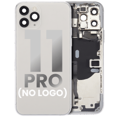 Baksida med förmonterade småkomponenter för iPhone 11 Pro (ingen logotyp) (eftermarknad Plus) (silver) silver