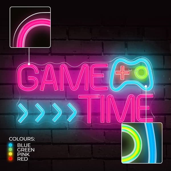 Forever Light Neon PLEXI LED GAME TIME flerfärgad FPNE34