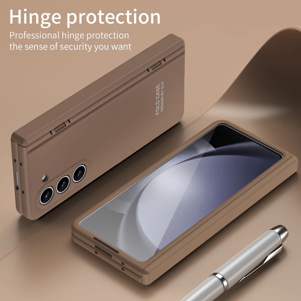 Hinge  fodral för Samsung Galaxy Z Fold 5 brun brun