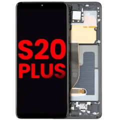 OLED-enhet med ram för Samsung Galaxy S20 Plus 5G (Eftermarknad Plus) (Cosmic Black) svart