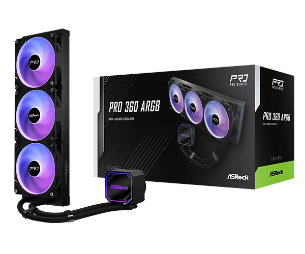 Asrock Pro 360 ARGB kölesystem 1-pack svart 120 mm